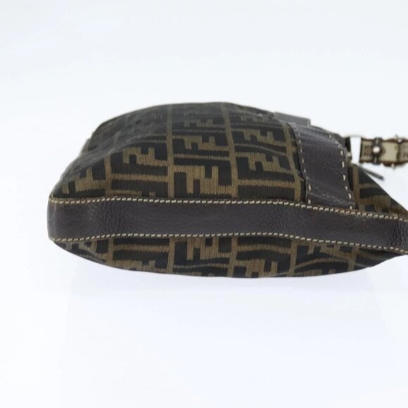 FENDI Zucca Canvas Celeria Shoulder Bag Black Brown Auth 150078 - Picture 7 of 16